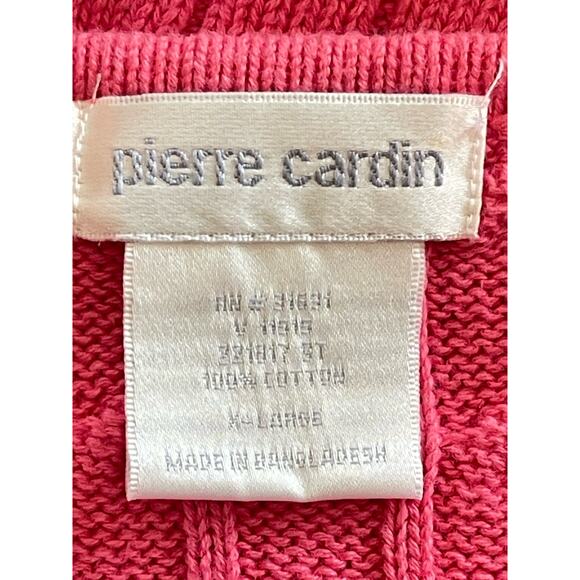 Pierre Cardin Vintage Cable Knit Cotton Cardigan Sweater Buttoned X Large - Picture 4 of 4